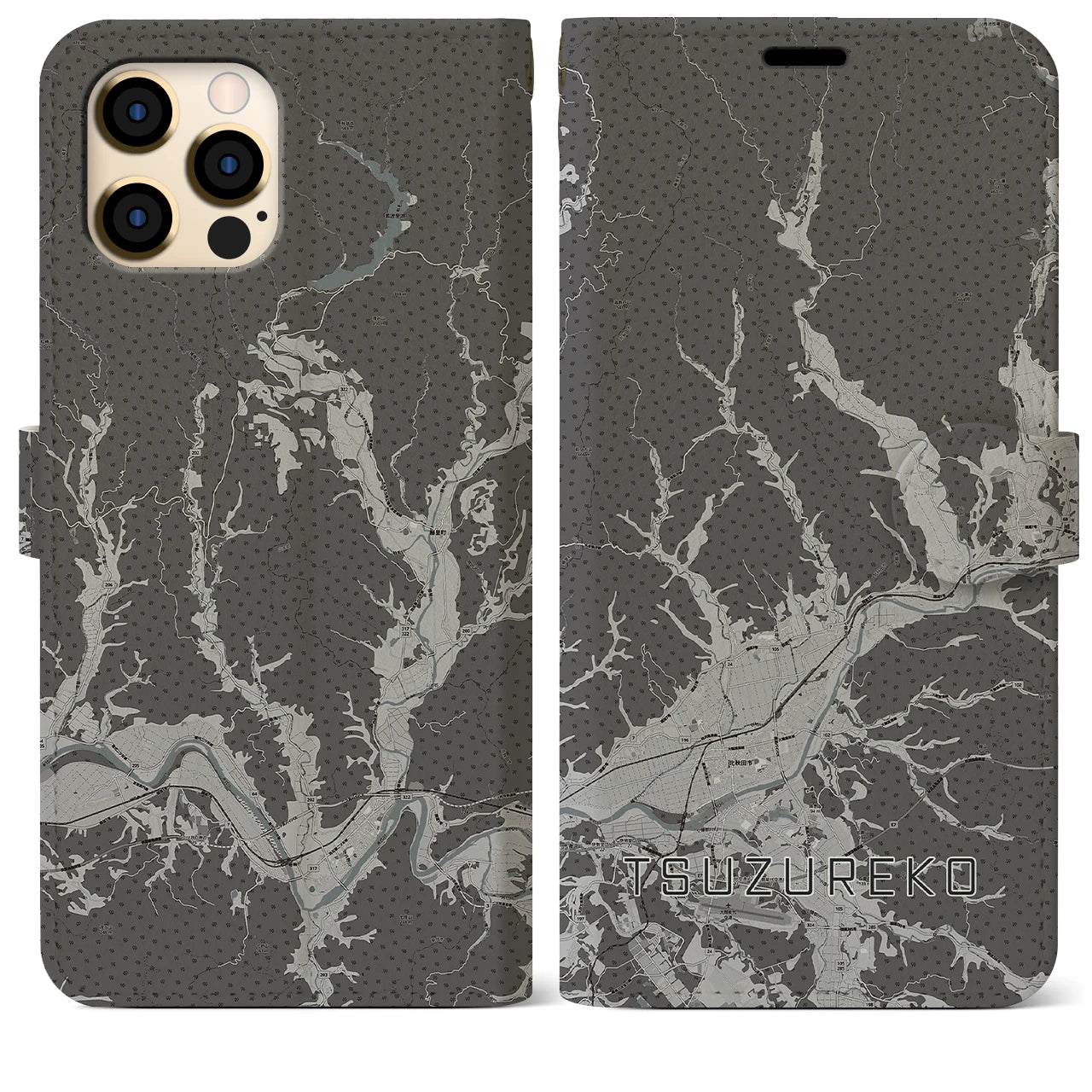 【綴子(秋田県)】地図柄iPhoneケース(手帳タイプ)