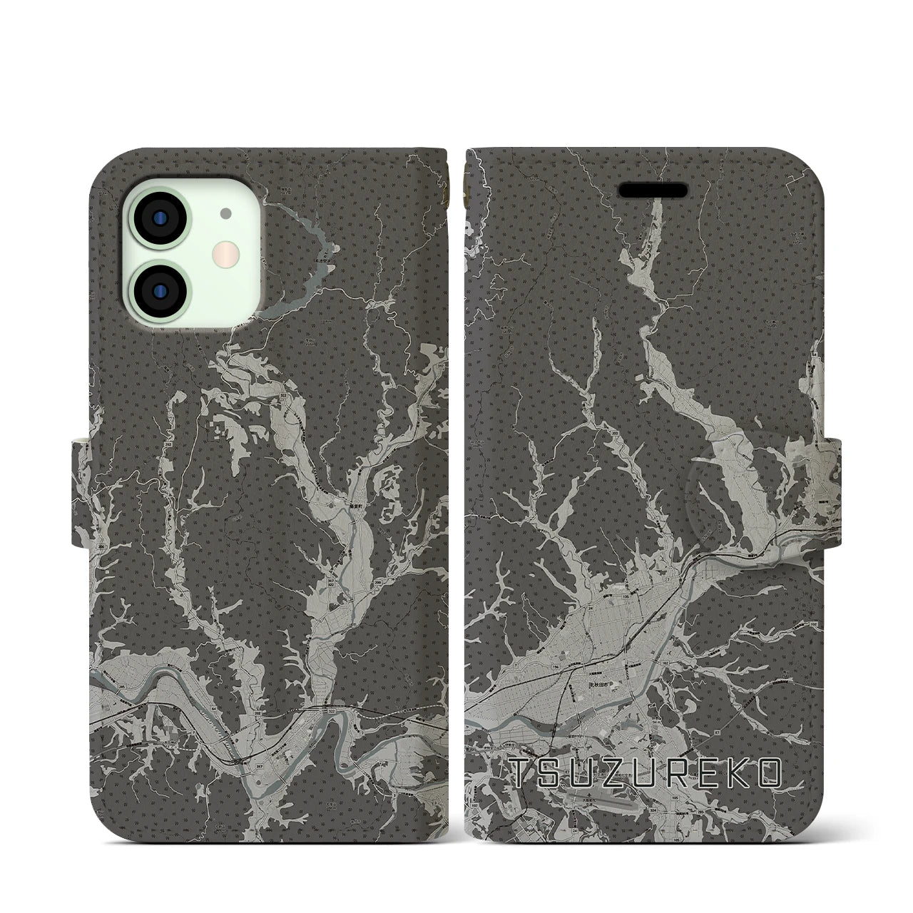 【綴子(秋田県)】地図柄iPhoneケース(手帳タイプ)