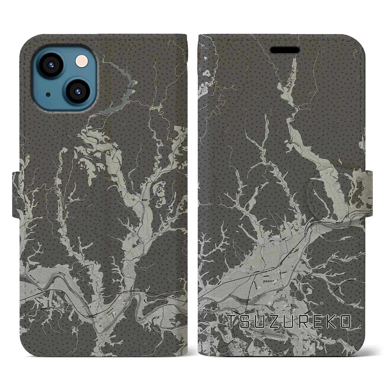 【綴子(秋田県)】地図柄iPhoneケース(手帳タイプ)