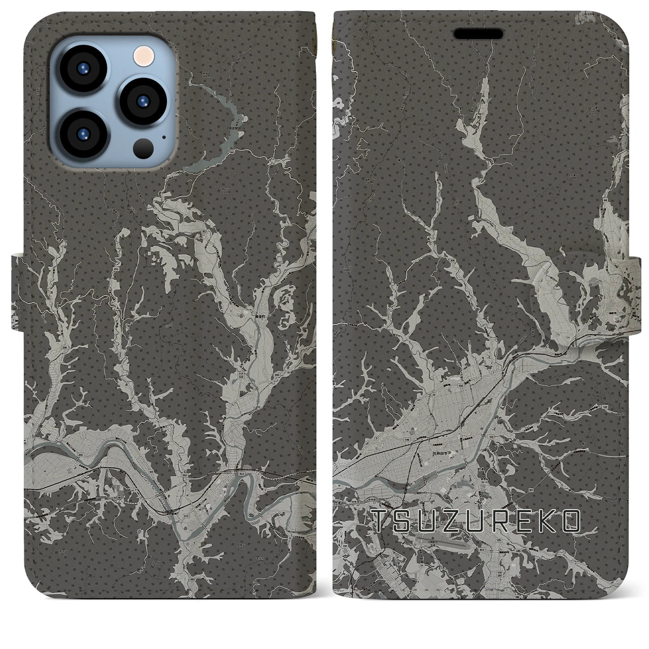 【綴子(秋田県)】地図柄iPhoneケース(手帳タイプ)