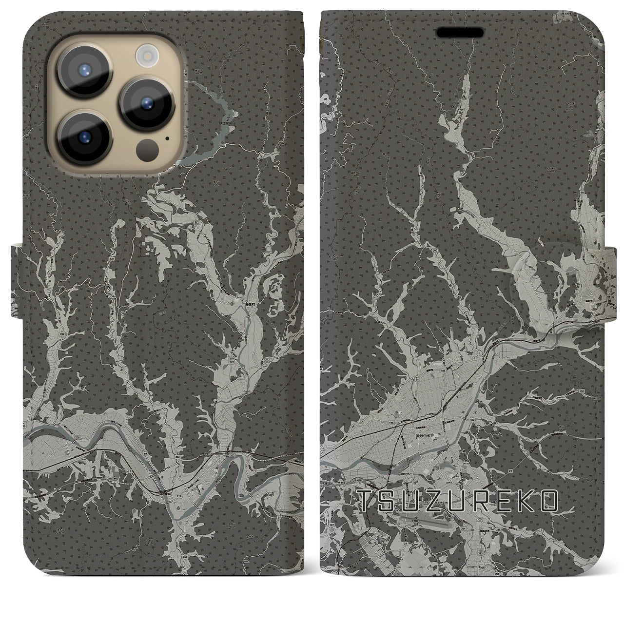 【綴子(秋田県)】地図柄iPhoneケース(手帳タイプ)