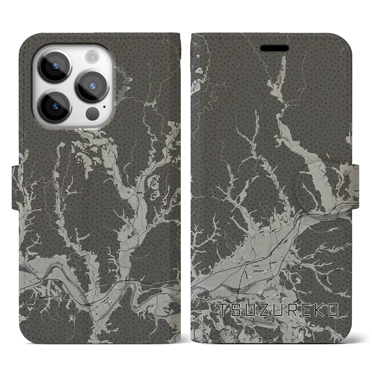 【綴子(秋田県)】地図柄iPhoneケース(手帳タイプ)