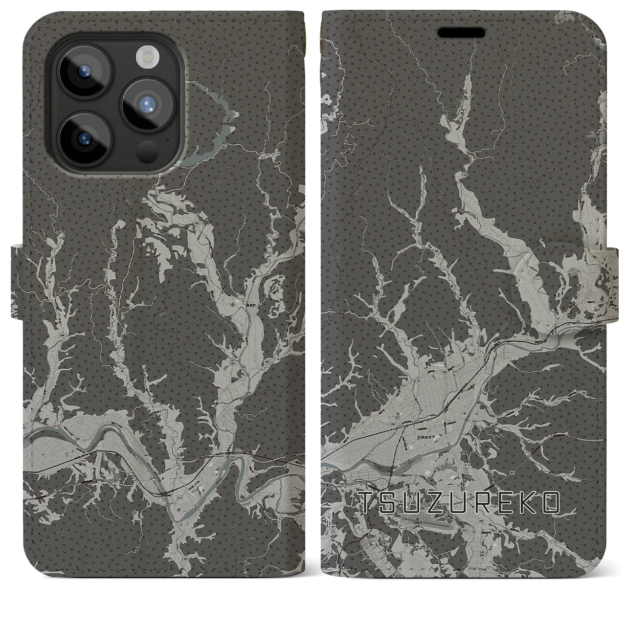 【綴子(秋田県)】地図柄iPhoneケース(手帳タイプ)