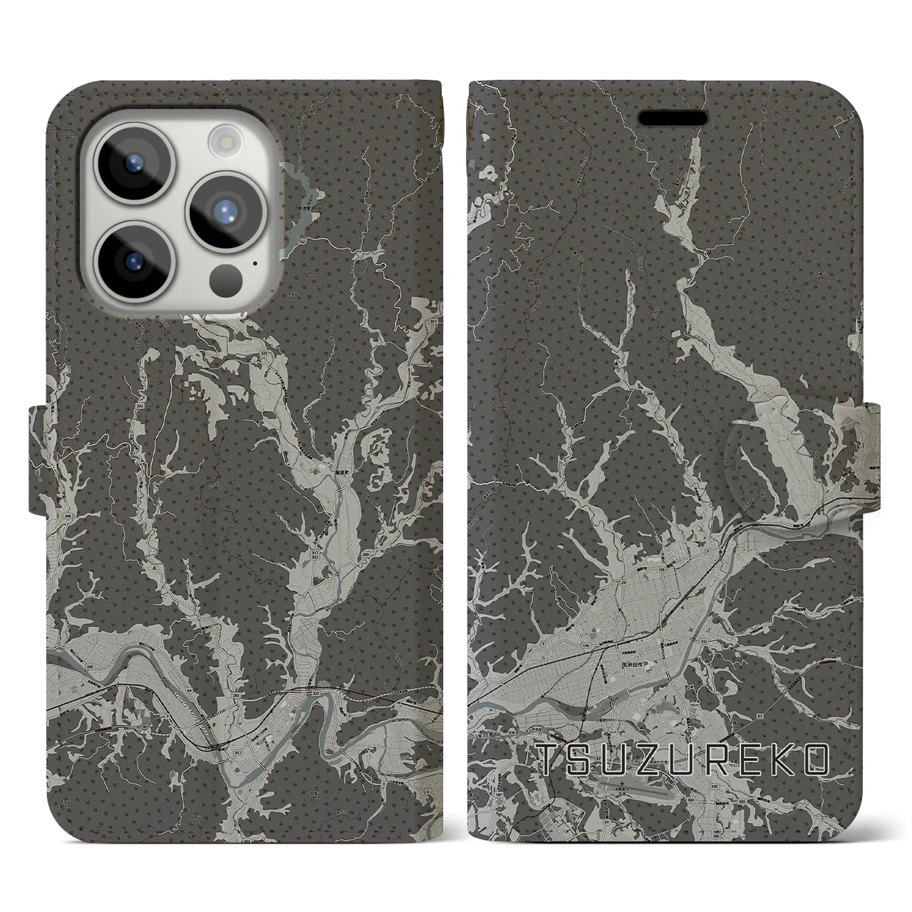 【綴子(秋田県)】地図柄iPhoneケース(手帳タイプ)