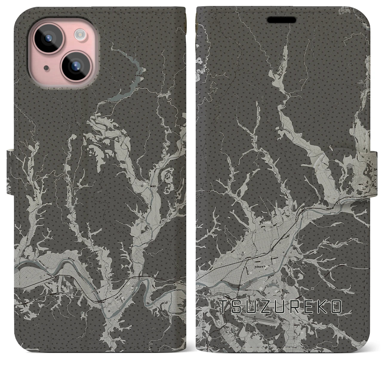 【綴子(秋田県)】地図柄iPhoneケース(手帳タイプ)