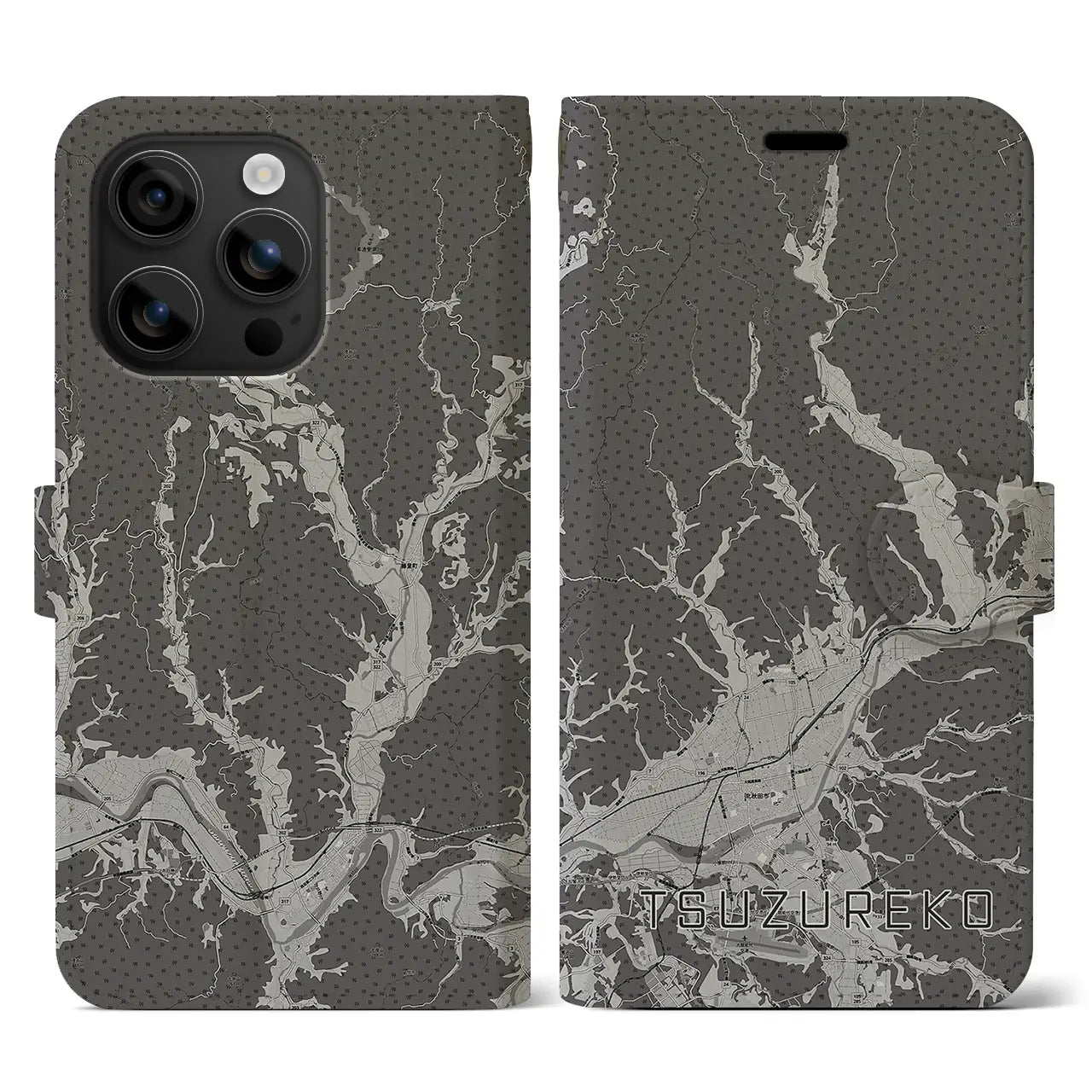 【綴子(秋田県)】地図柄iPhoneケース(手帳タイプ)