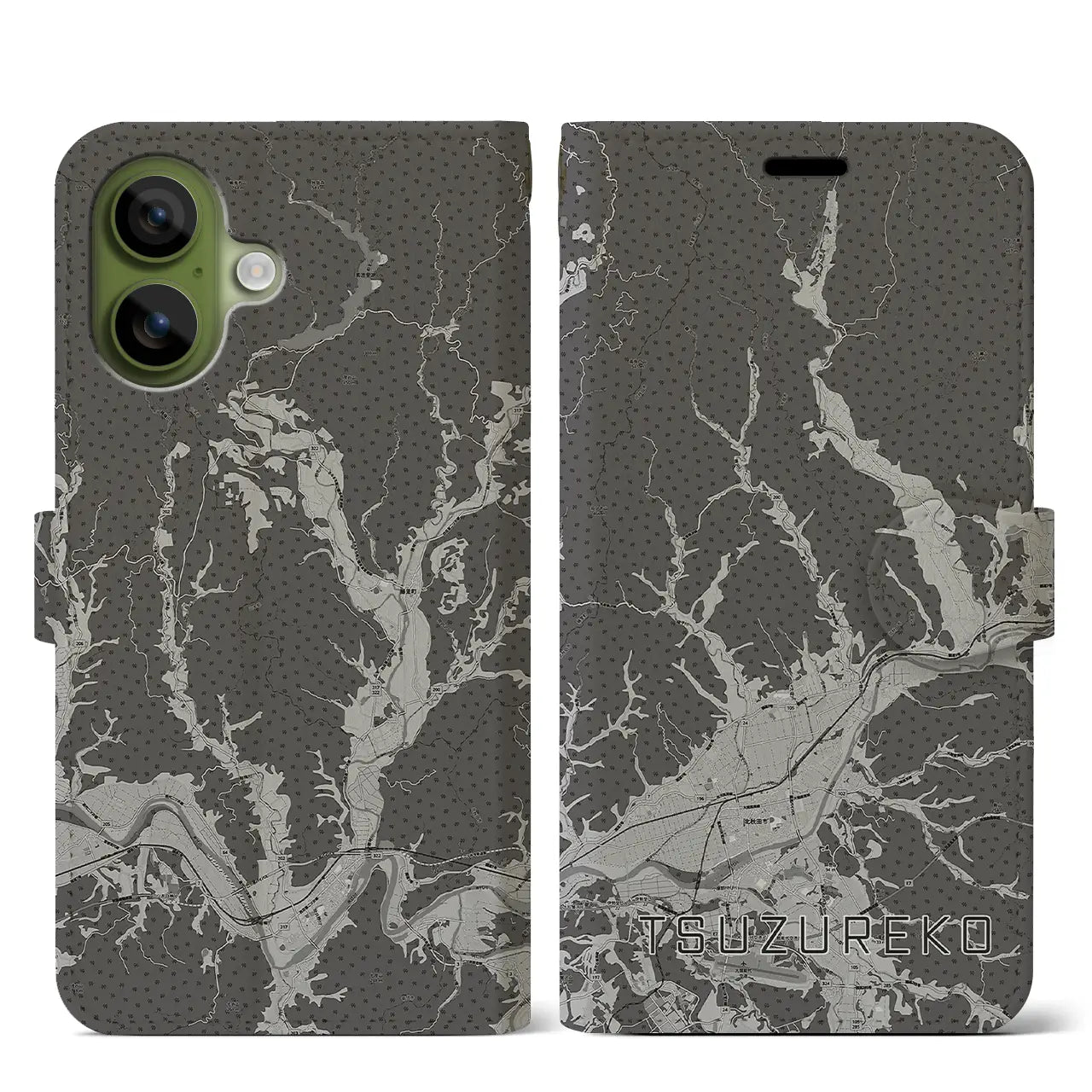 【綴子(秋田県)】地図柄iPhoneケース(手帳タイプ)