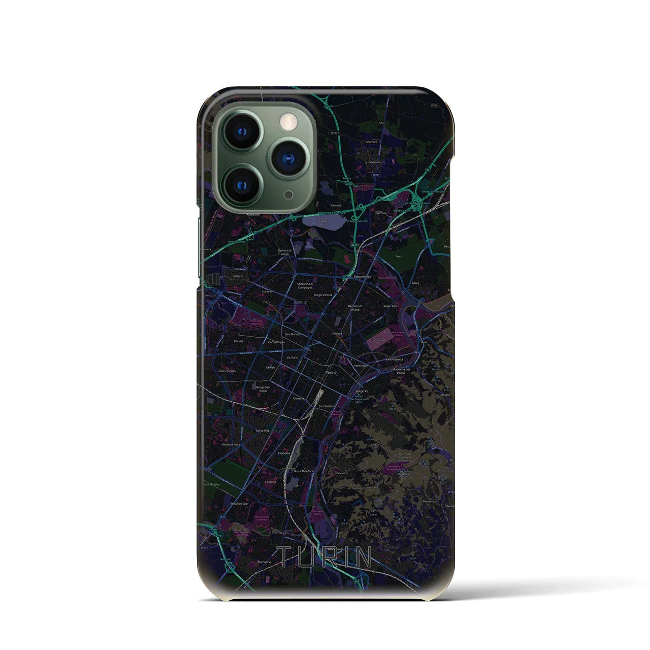 【トリノ(イタリア)】地図柄iPhoneケース(バックカバータイプ)