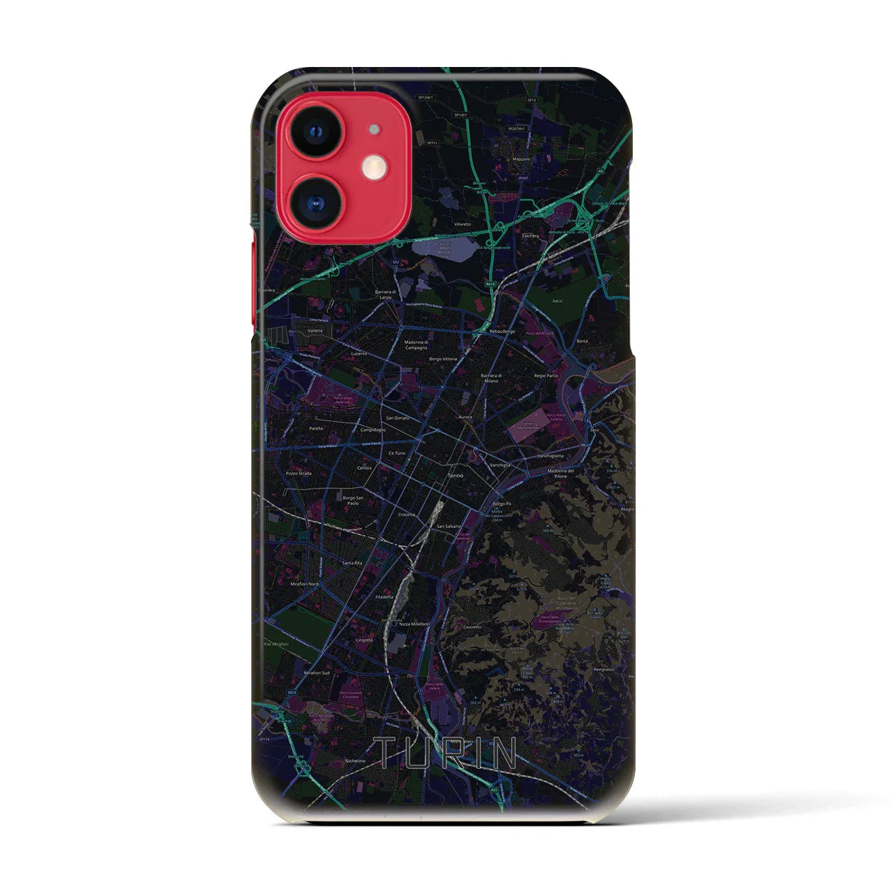 【トリノ(イタリア)】地図柄iPhoneケース(バックカバータイプ)