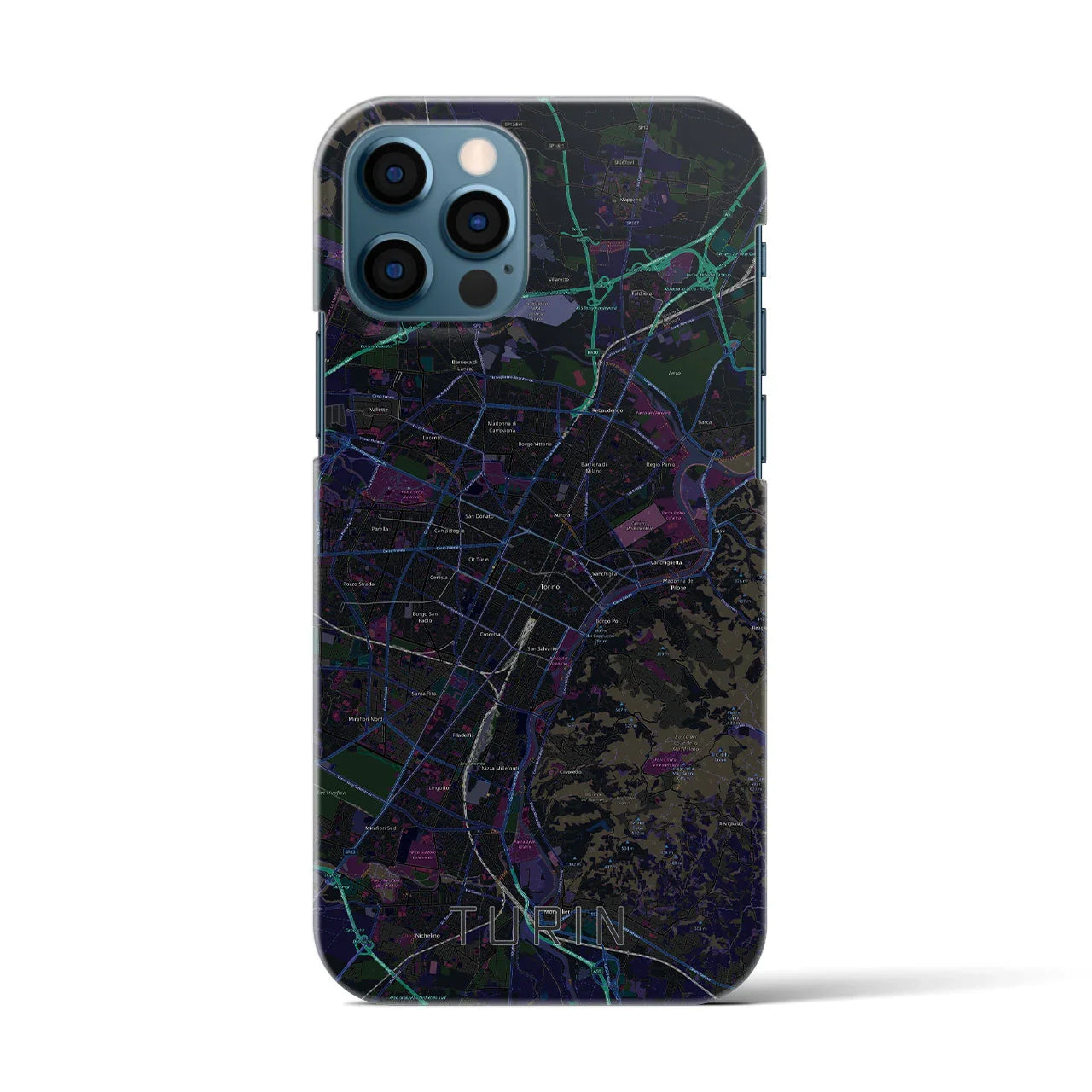 【トリノ(イタリア)】地図柄iPhoneケース(バックカバータイプ)