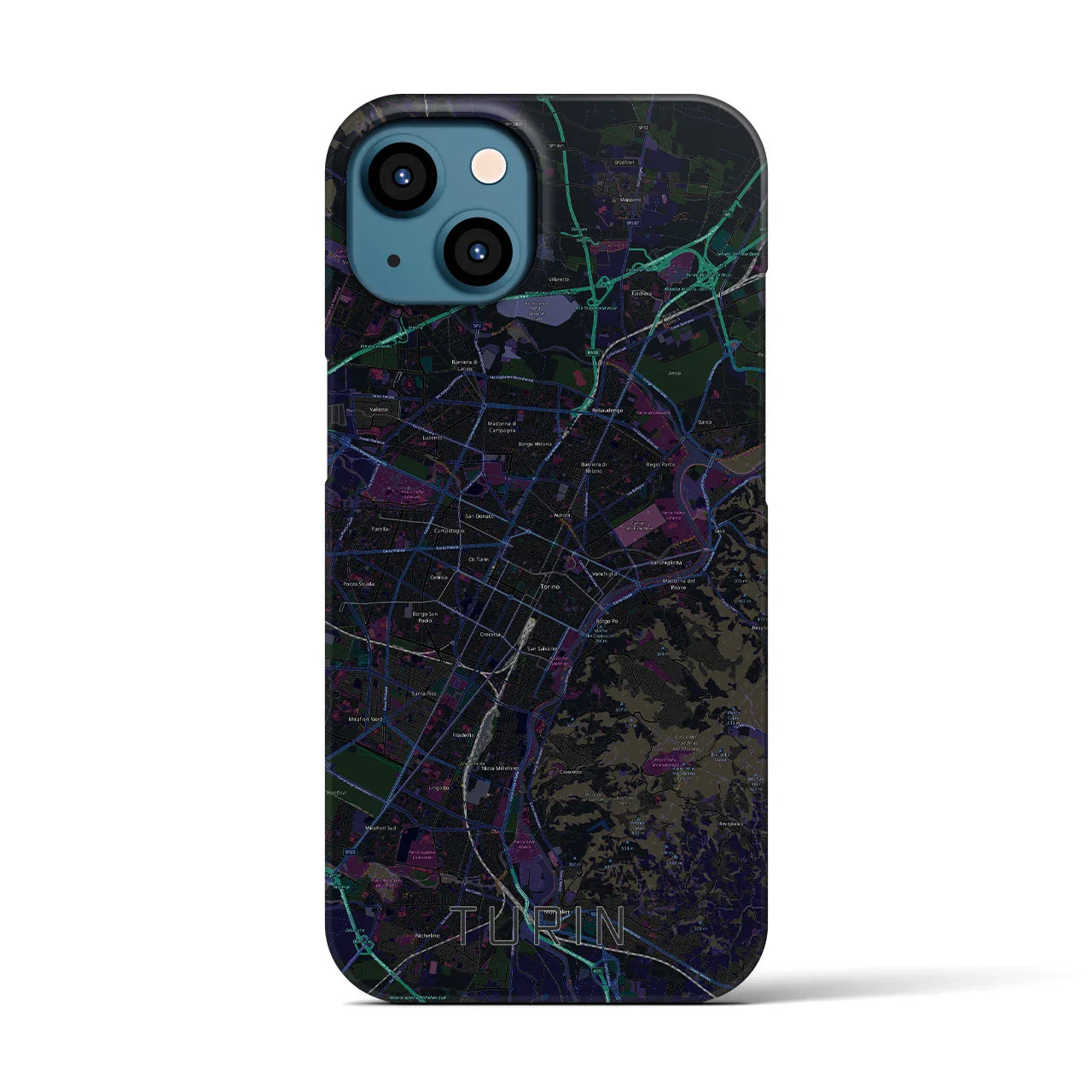 【トリノ(イタリア)】地図柄iPhoneケース(バックカバータイプ)