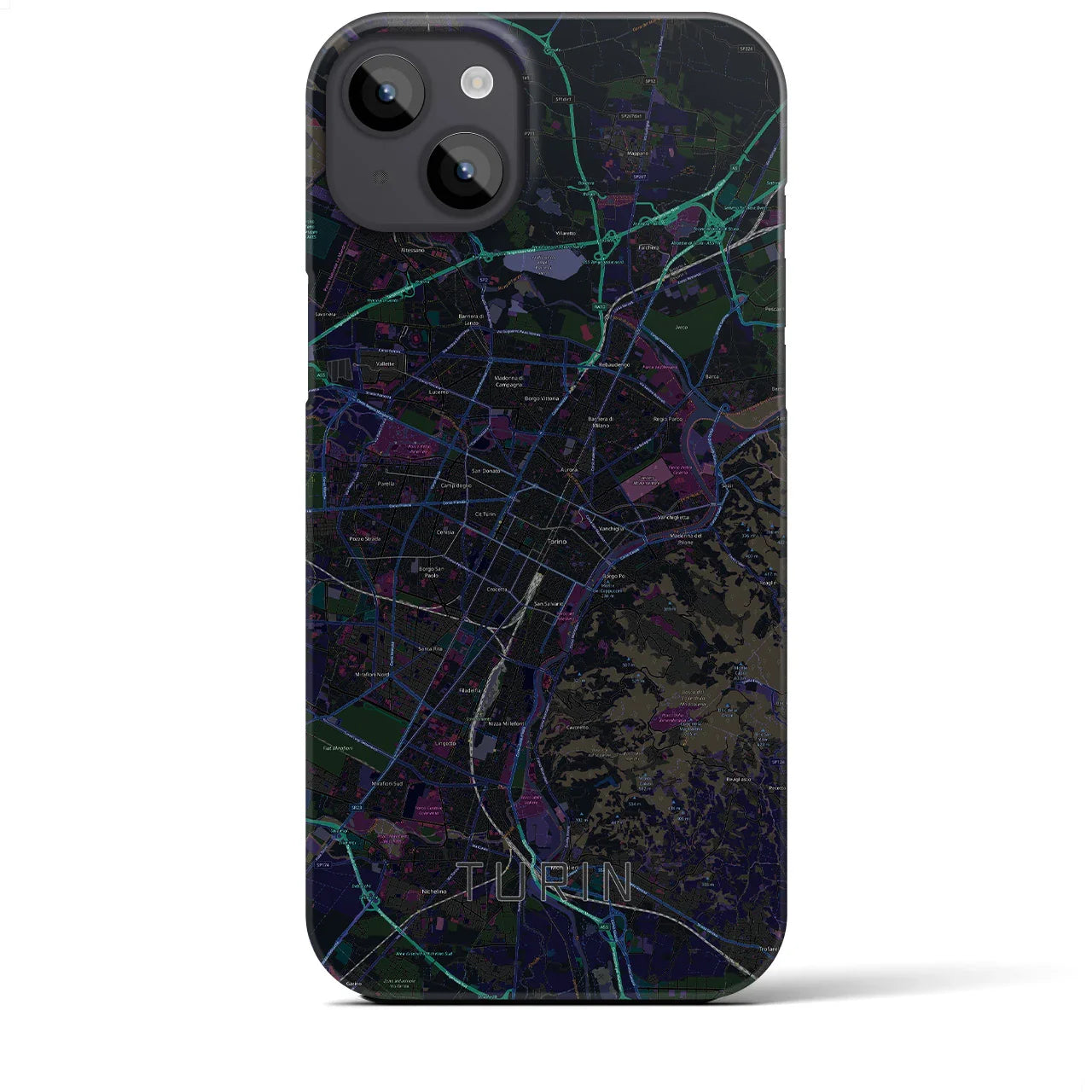 【トリノ(イタリア)】地図柄iPhoneケース(バックカバータイプ)