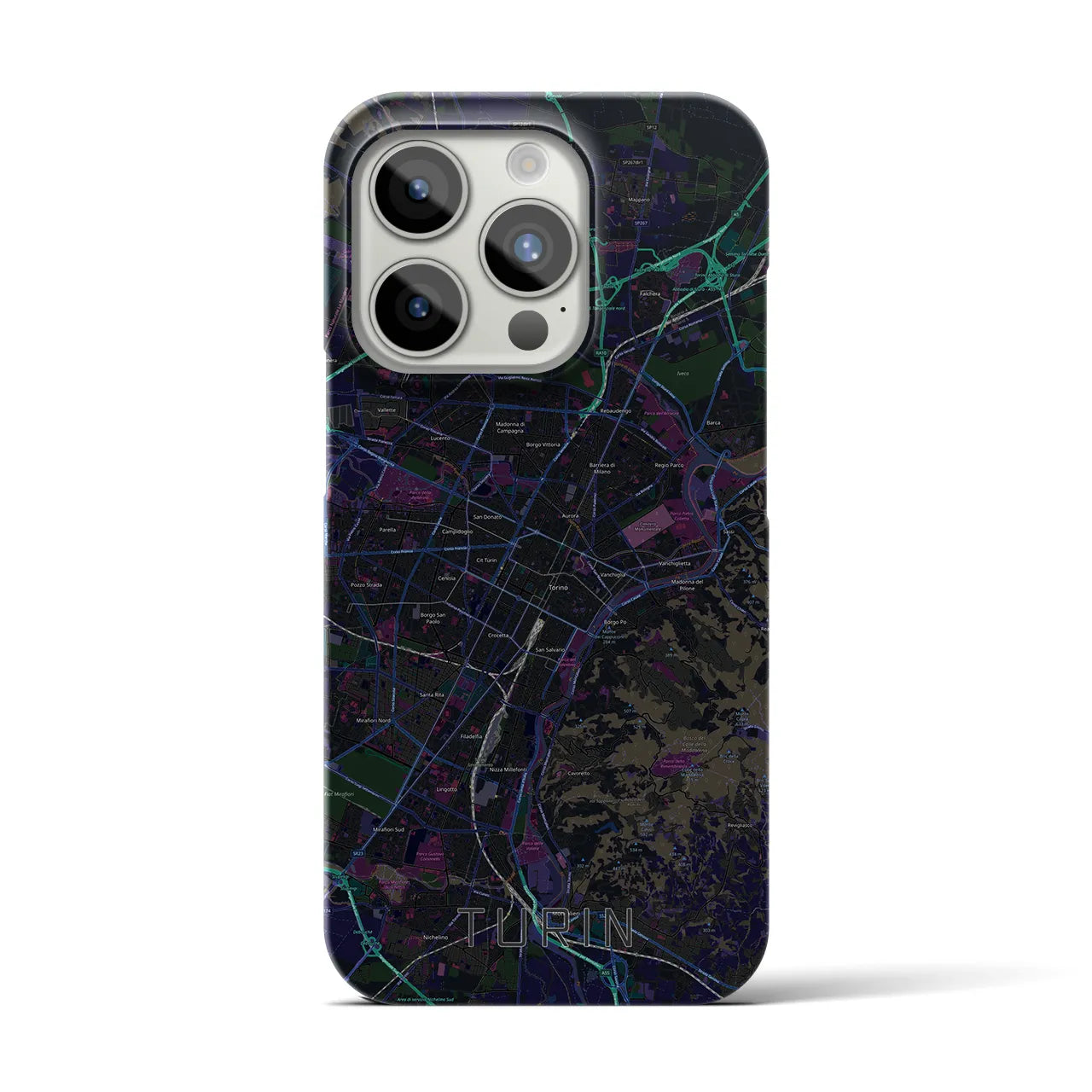 【トリノ(イタリア)】地図柄iPhoneケース(バックカバータイプ)