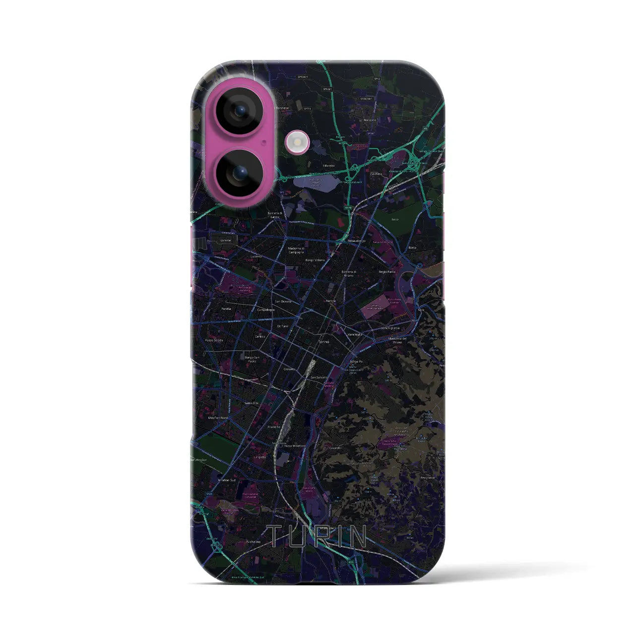 【トリノ(イタリア)】地図柄iPhoneケース(バックカバータイプ)