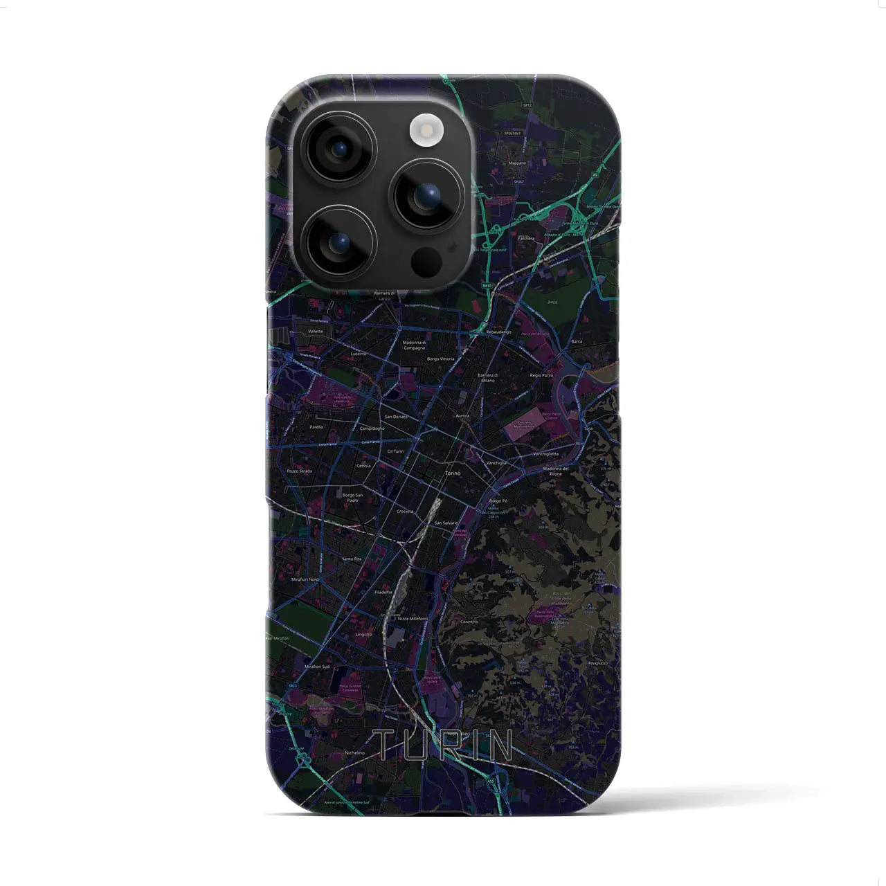 【トリノ(イタリア)】地図柄iPhoneケース(バックカバータイプ)