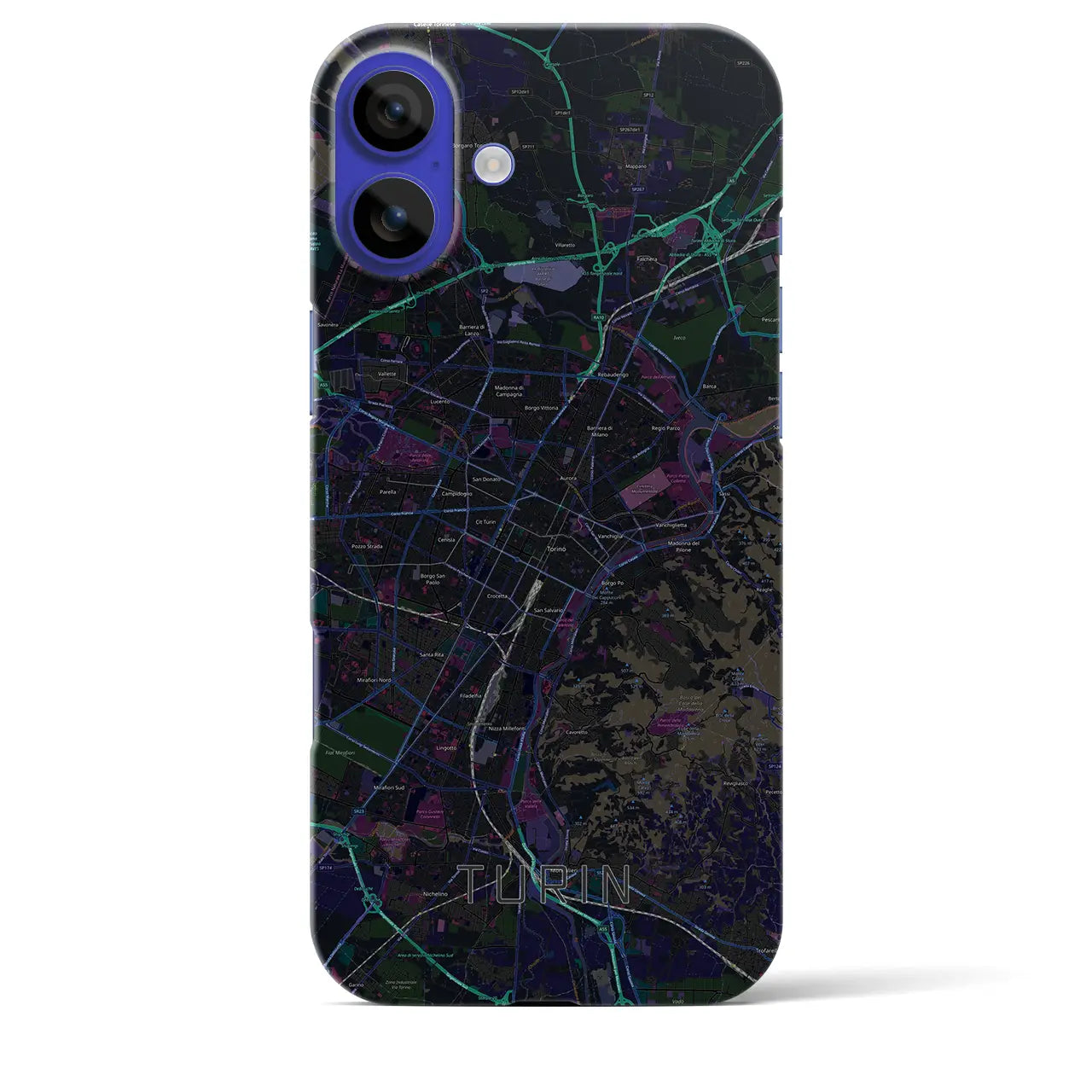 【トリノ(イタリア)】地図柄iPhoneケース(バックカバータイプ)