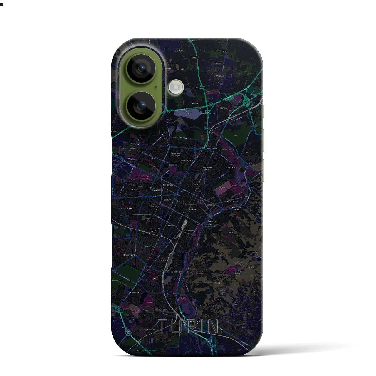 【トリノ(イタリア)】地図柄iPhoneケース(バックカバータイプ)