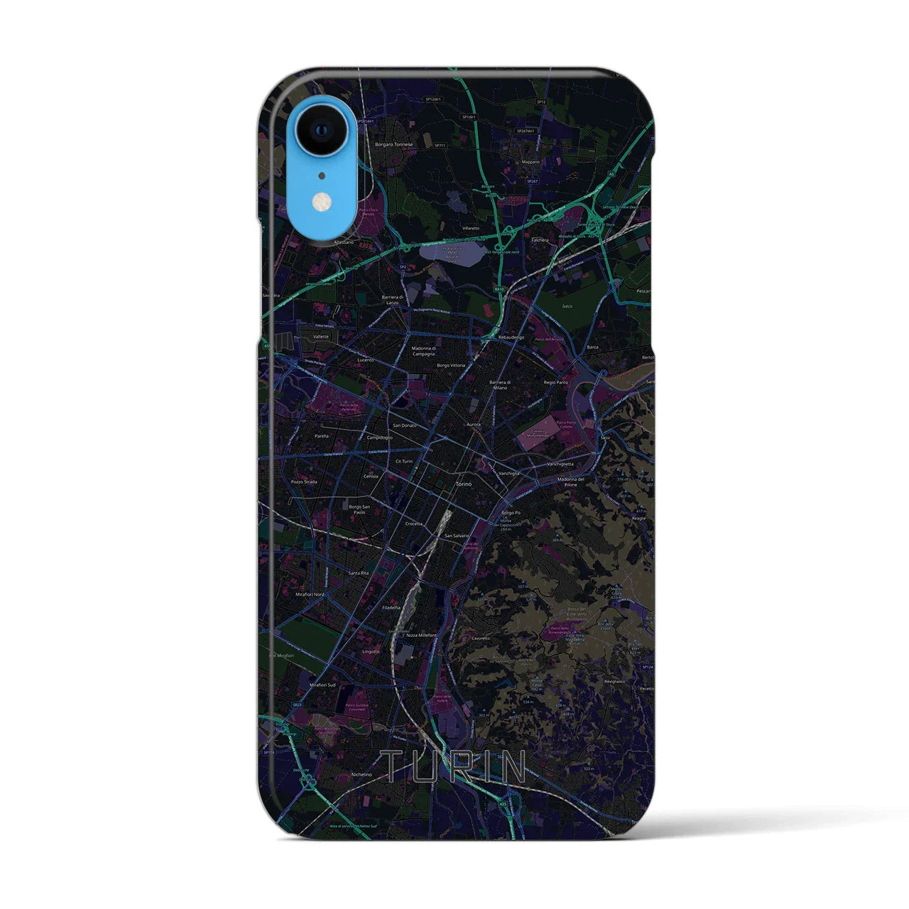 【トリノ(イタリア)】地図柄iPhoneケース(バックカバータイプ)