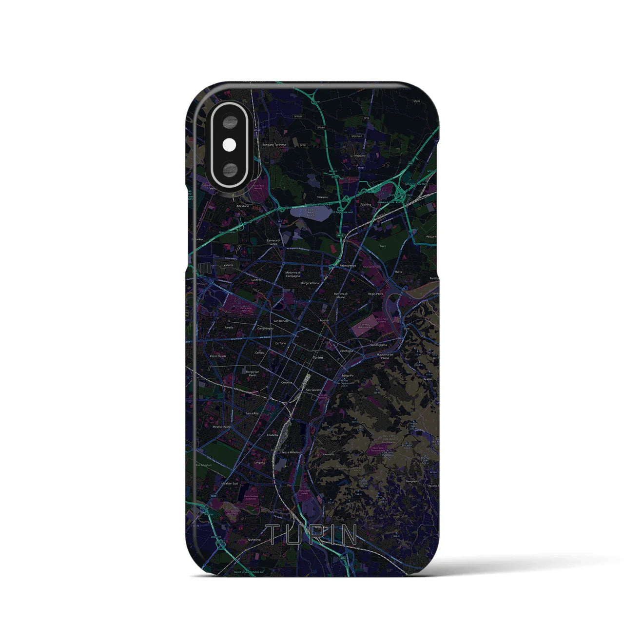 【トリノ(イタリア)】地図柄iPhoneケース(バックカバータイプ)