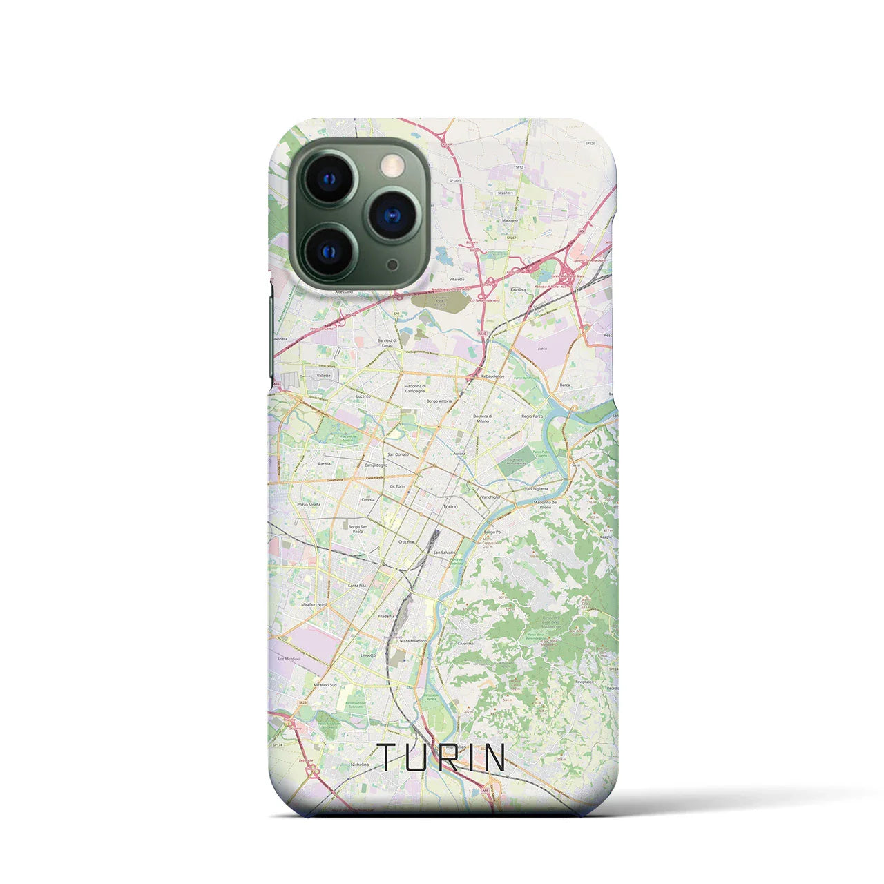 【トリノ(イタリア)】地図柄iPhoneケース(バックカバータイプ)