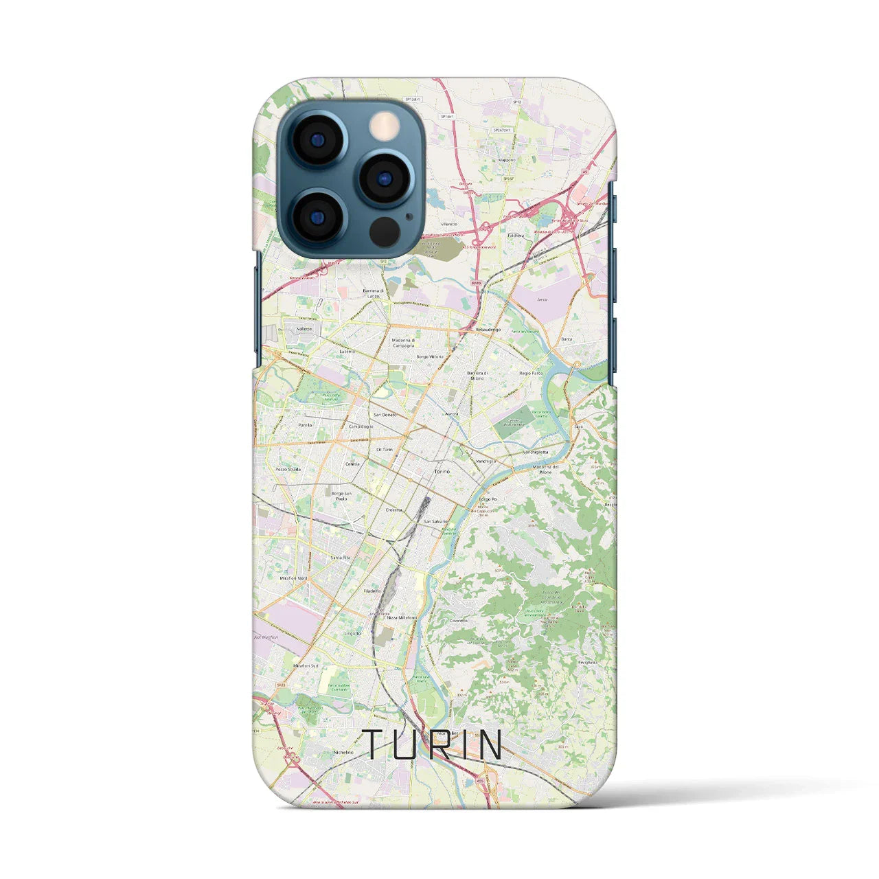 【トリノ(イタリア)】地図柄iPhoneケース(バックカバータイプ)