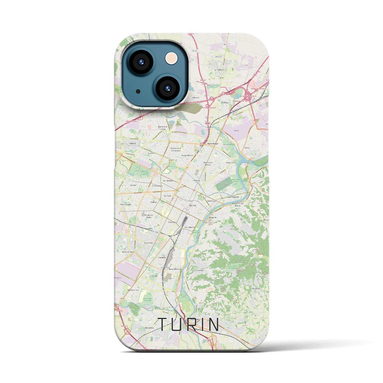 【トリノ(イタリア)】地図柄iPhoneケース(バックカバータイプ)