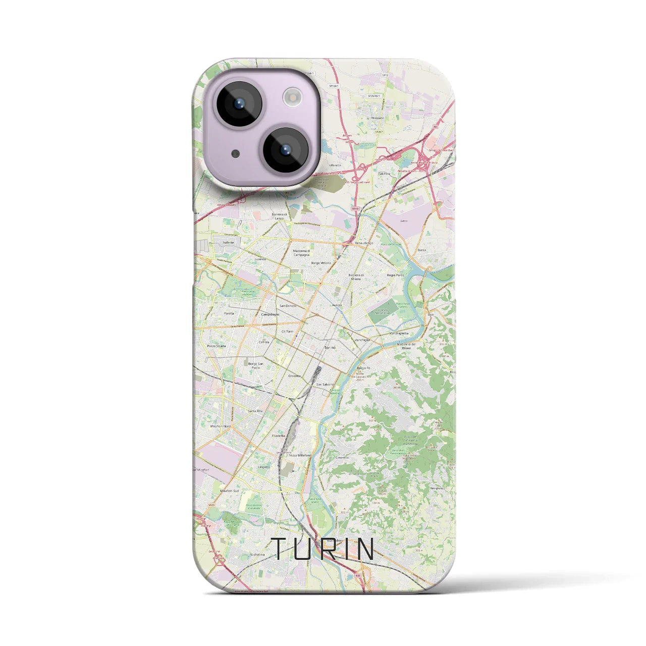 【トリノ(イタリア)】地図柄iPhoneケース(バックカバータイプ)