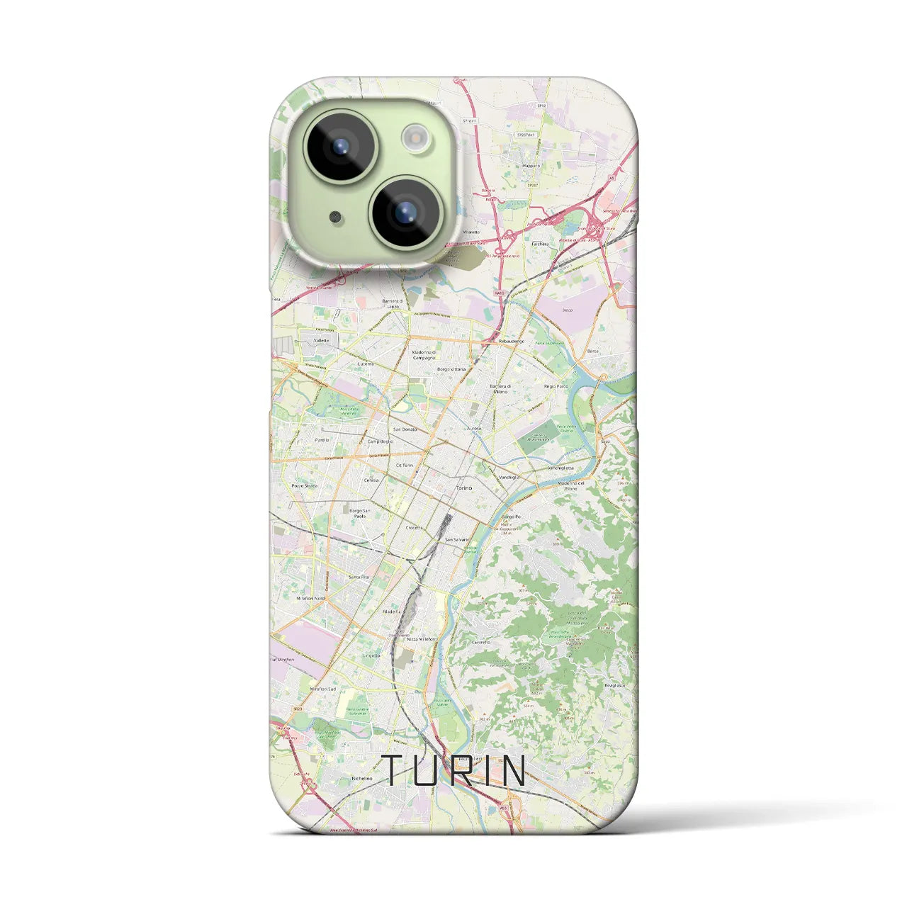 【トリノ(イタリア)】地図柄iPhoneケース(バックカバータイプ)