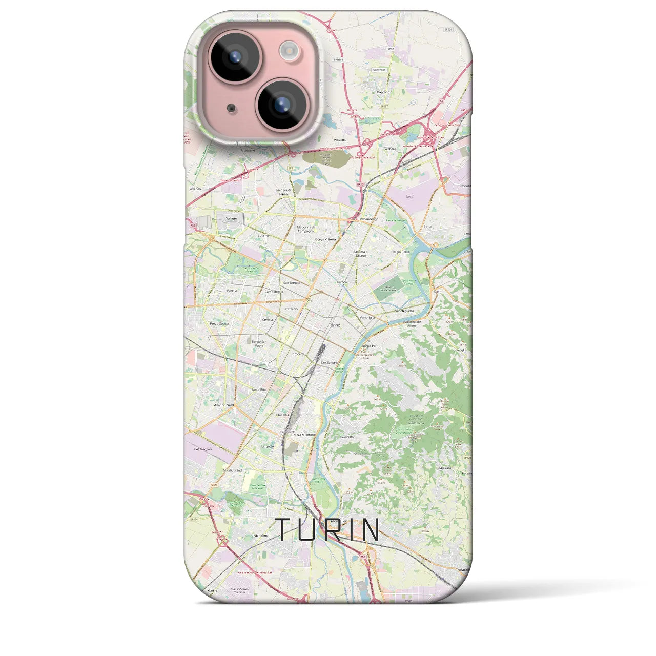 【トリノ(イタリア)】地図柄iPhoneケース(バックカバータイプ)