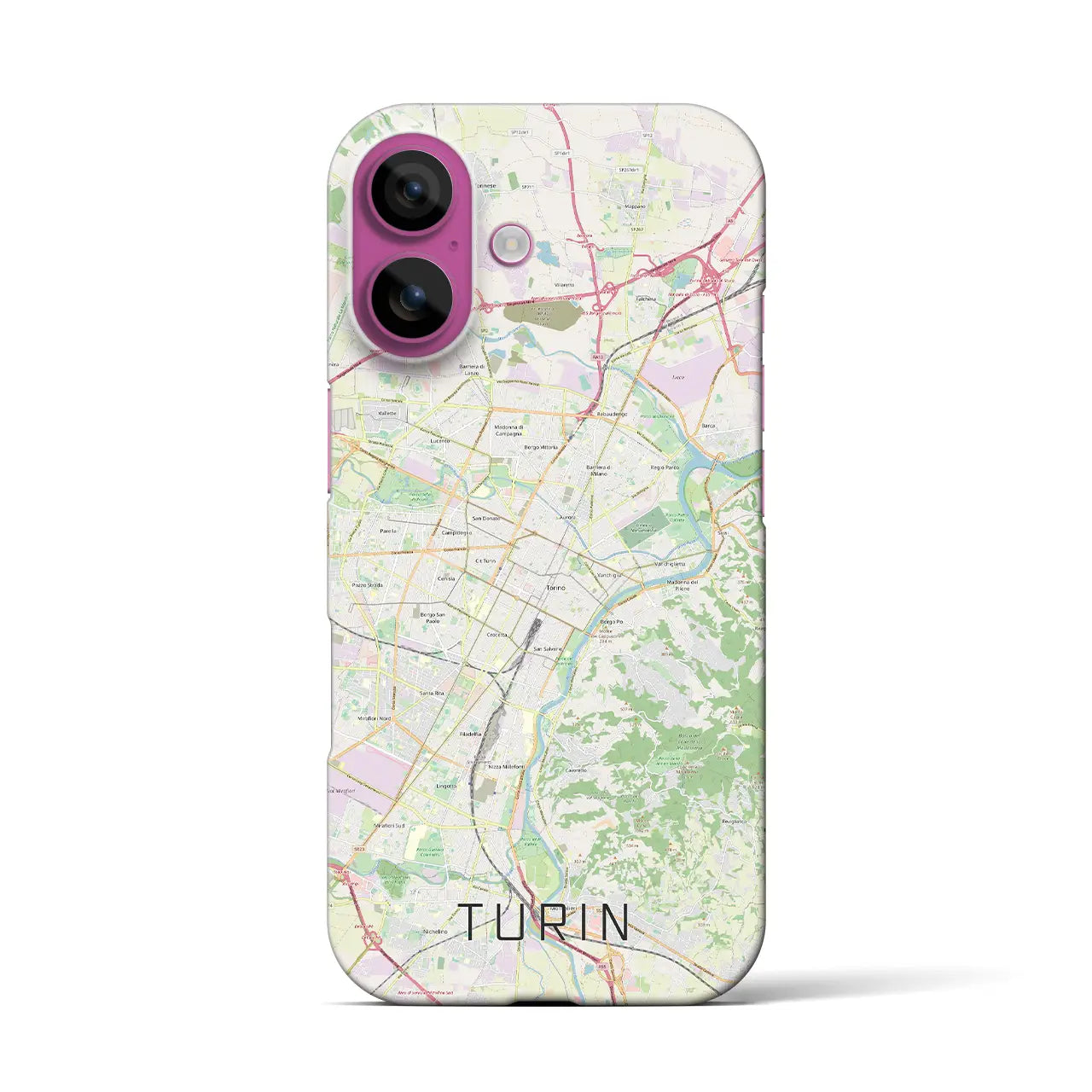 【トリノ(イタリア)】地図柄iPhoneケース(バックカバータイプ)