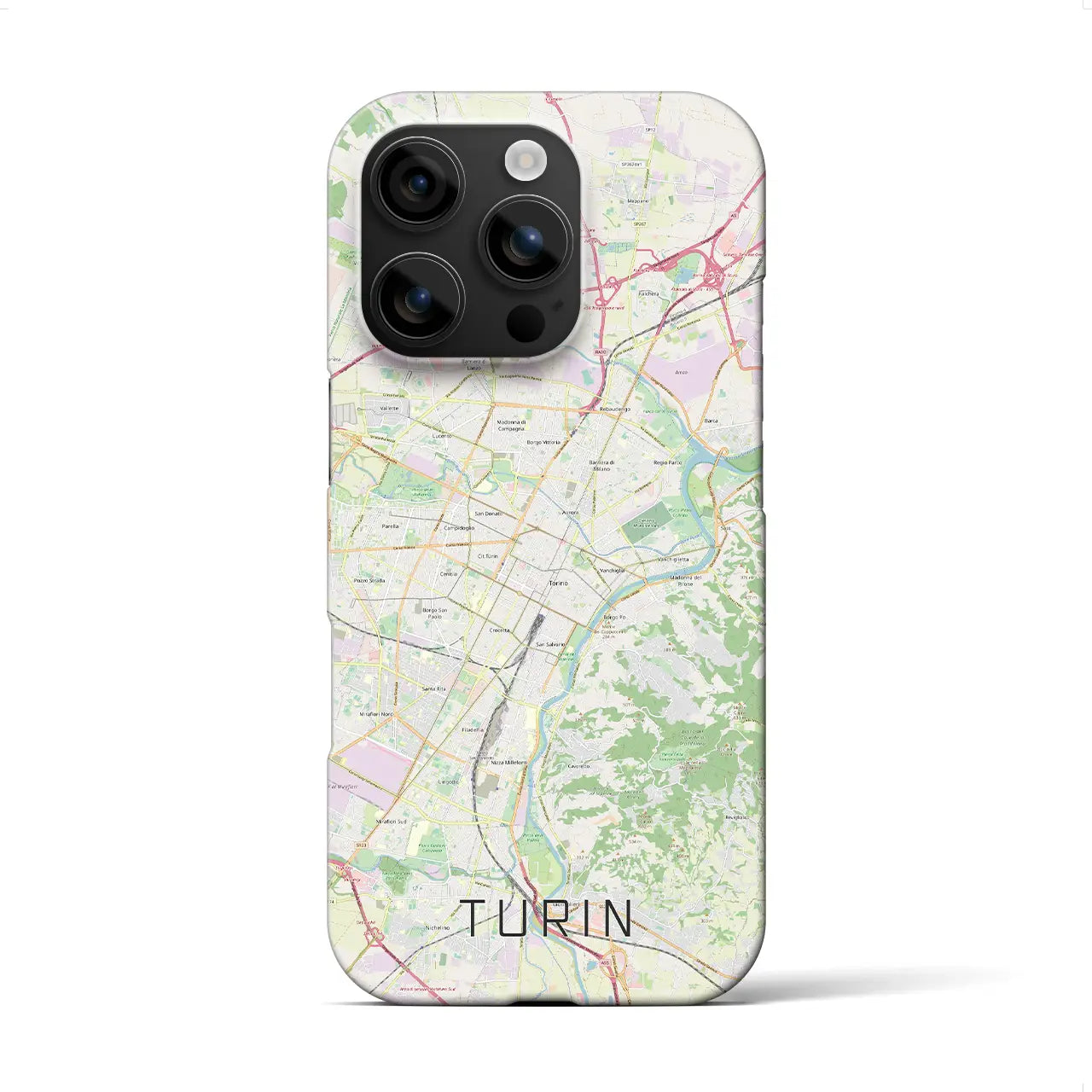 【トリノ(イタリア)】地図柄iPhoneケース(バックカバータイプ)