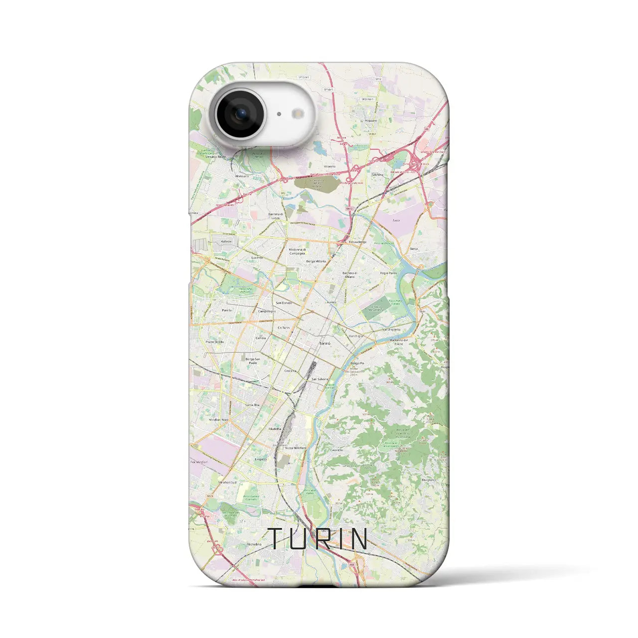 【トリノ(イタリア)】地図柄iPhoneケース(バックカバータイプ)