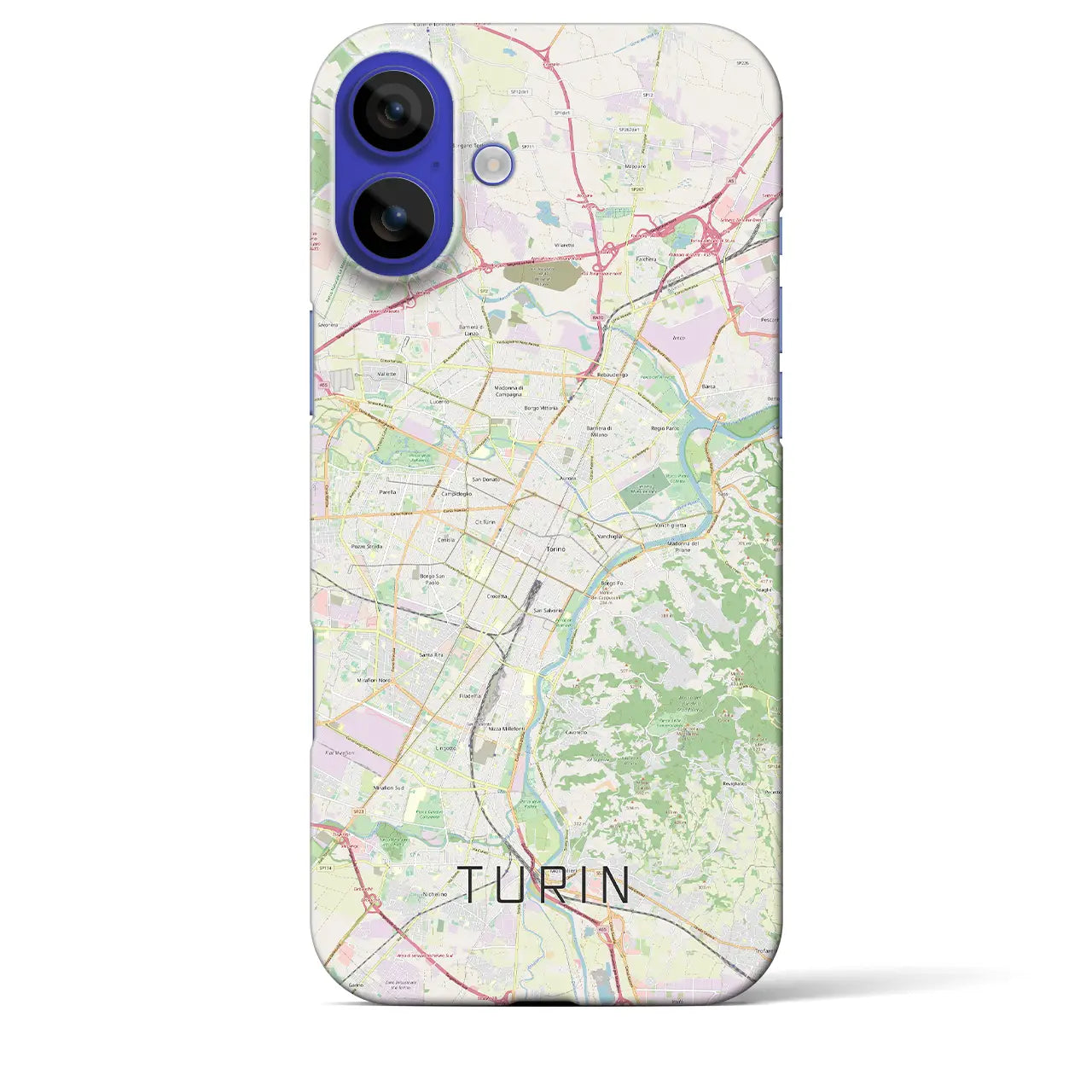 【トリノ(イタリア)】地図柄iPhoneケース(バックカバータイプ)ナチュラル・iPhone 16 Pro Max 用