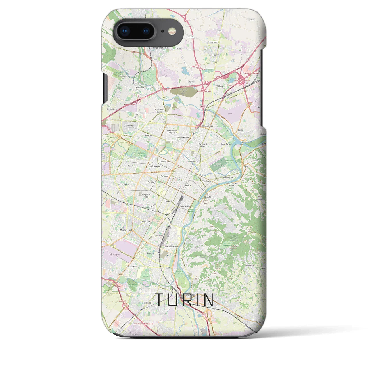 【トリノ(イタリア)】地図柄iPhoneケース(バックカバータイプ)