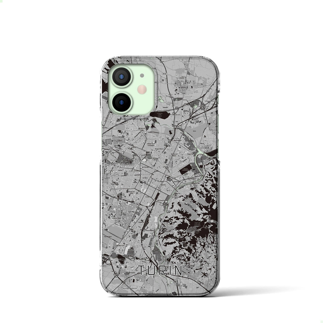 【トリノ(イタリア)】地図柄iPhoneケース(クリアタイプ)
