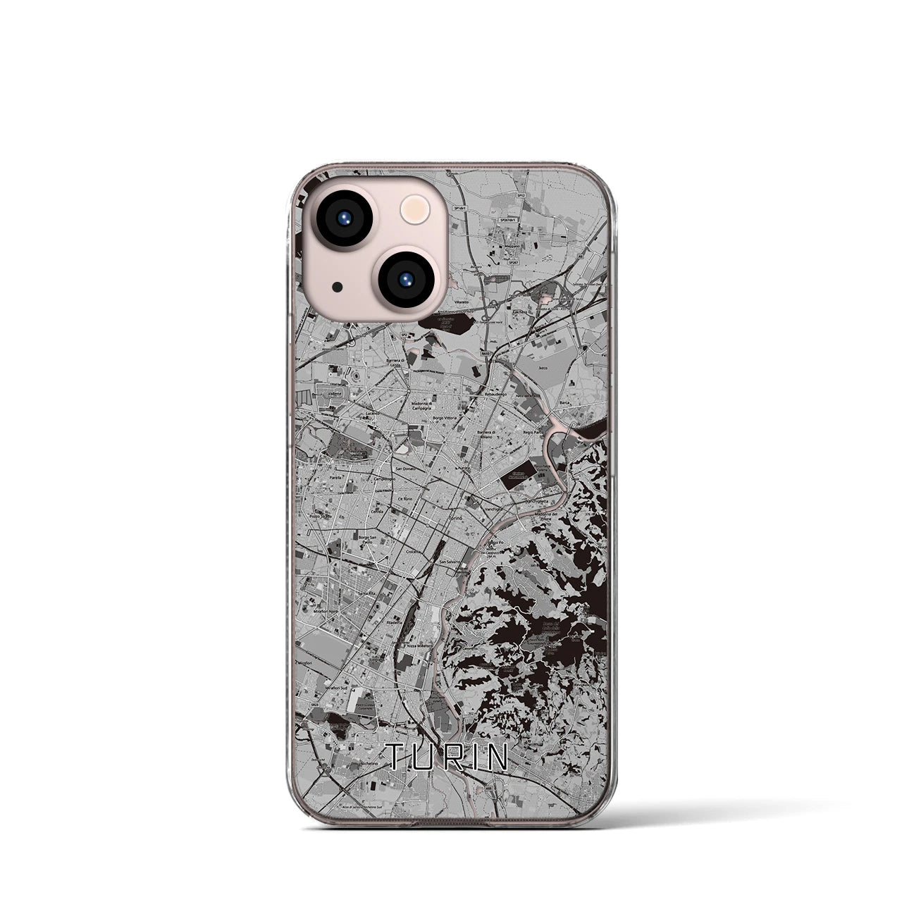 【トリノ(イタリア)】地図柄iPhoneケース(クリアタイプ)