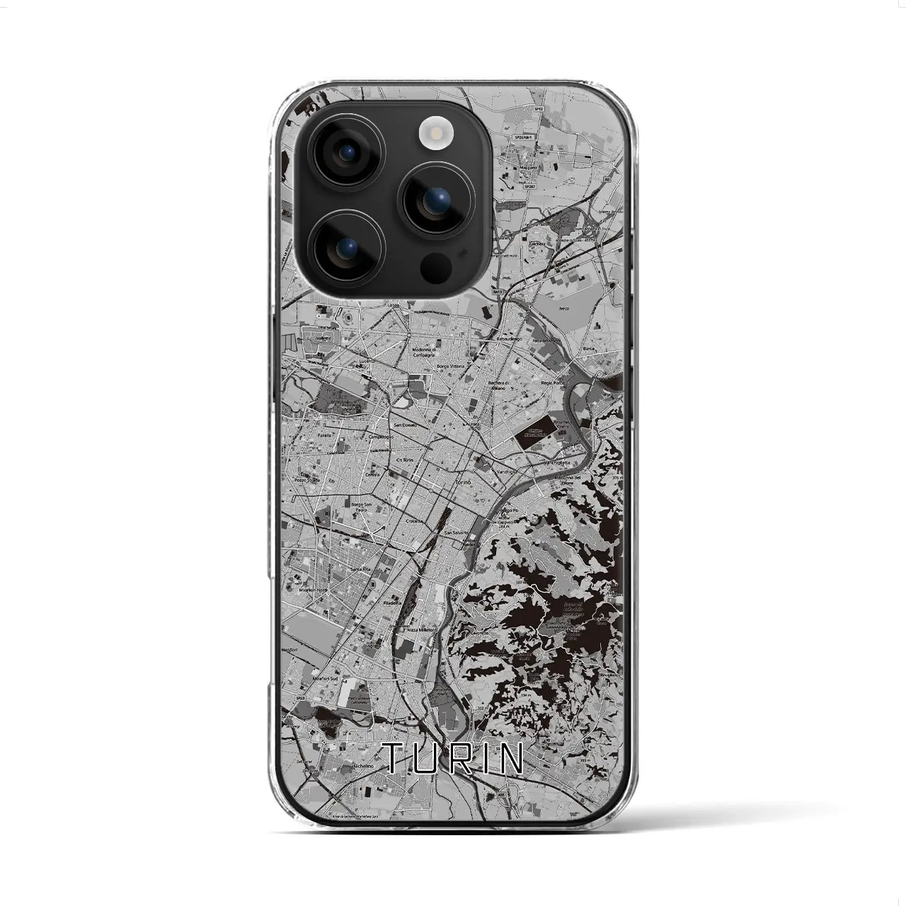 【トリノ(イタリア)】地図柄iPhoneケース(クリアタイプ)
