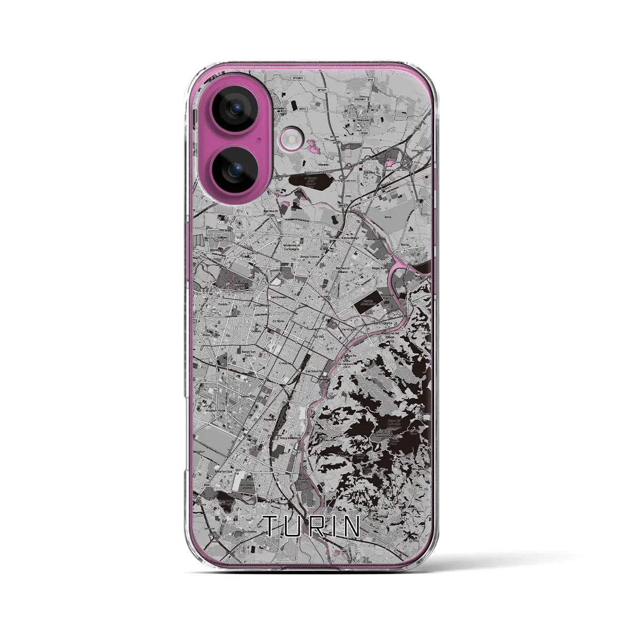 【トリノ(イタリア)】地図柄iPhoneケース(クリアタイプ)
