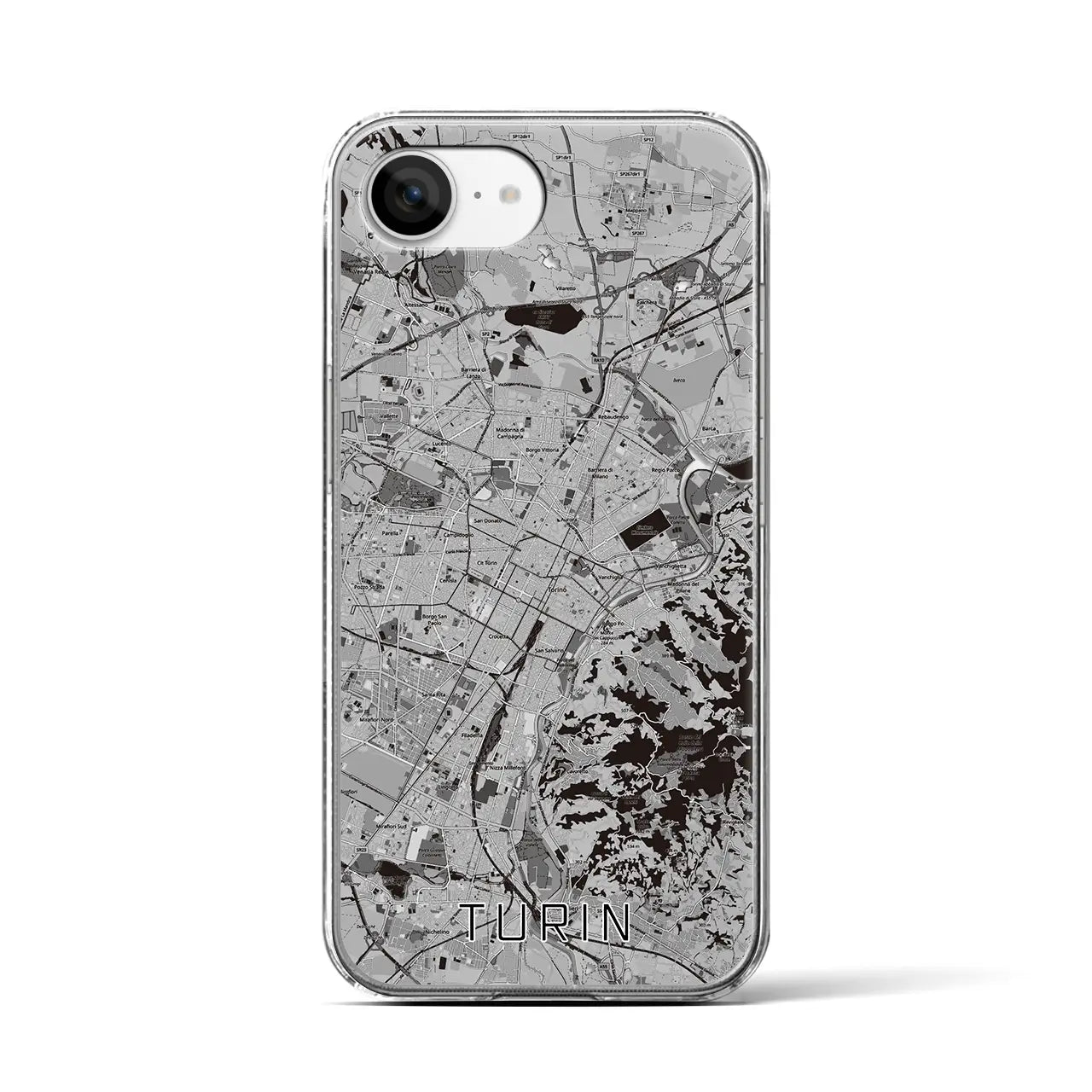 【トリノ(イタリア)】地図柄iPhoneケース(クリアタイプ)