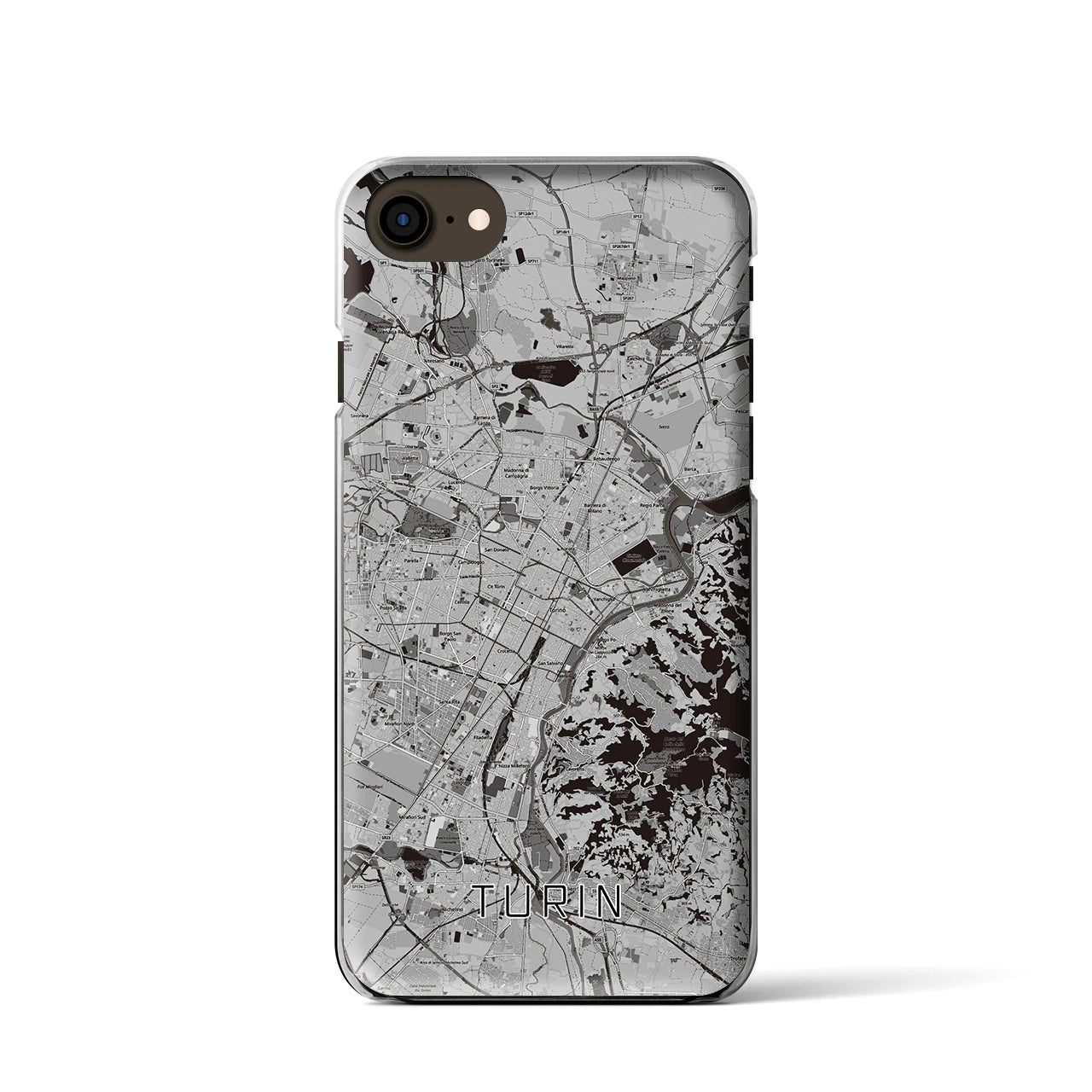 【トリノ(イタリア)】地図柄iPhoneケース(クリアタイプ)