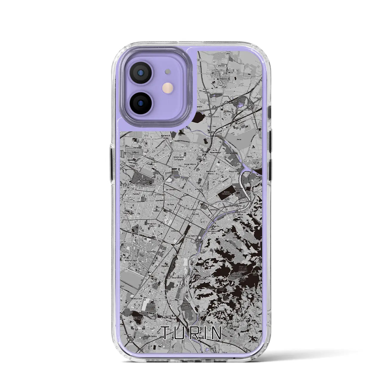 【トリノ(イタリア)】地図柄iPhoneケース(MagSafeタイプ)