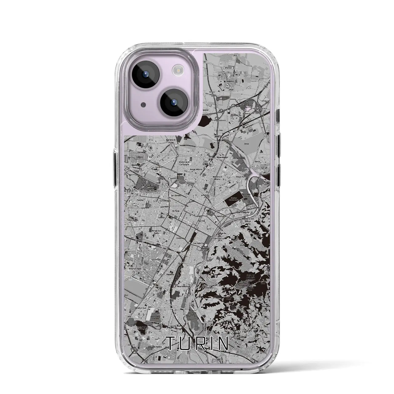 【トリノ(イタリア)】地図柄iPhoneケース(MagSafeタイプ)