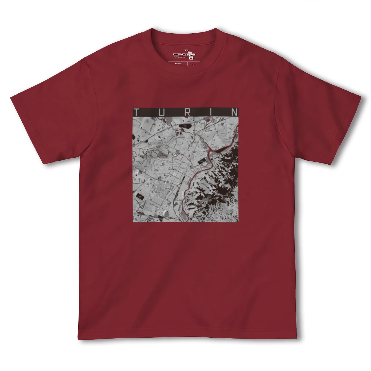 【トリノ(イタリア)】地図柄ヘビーウェイトTシャツ