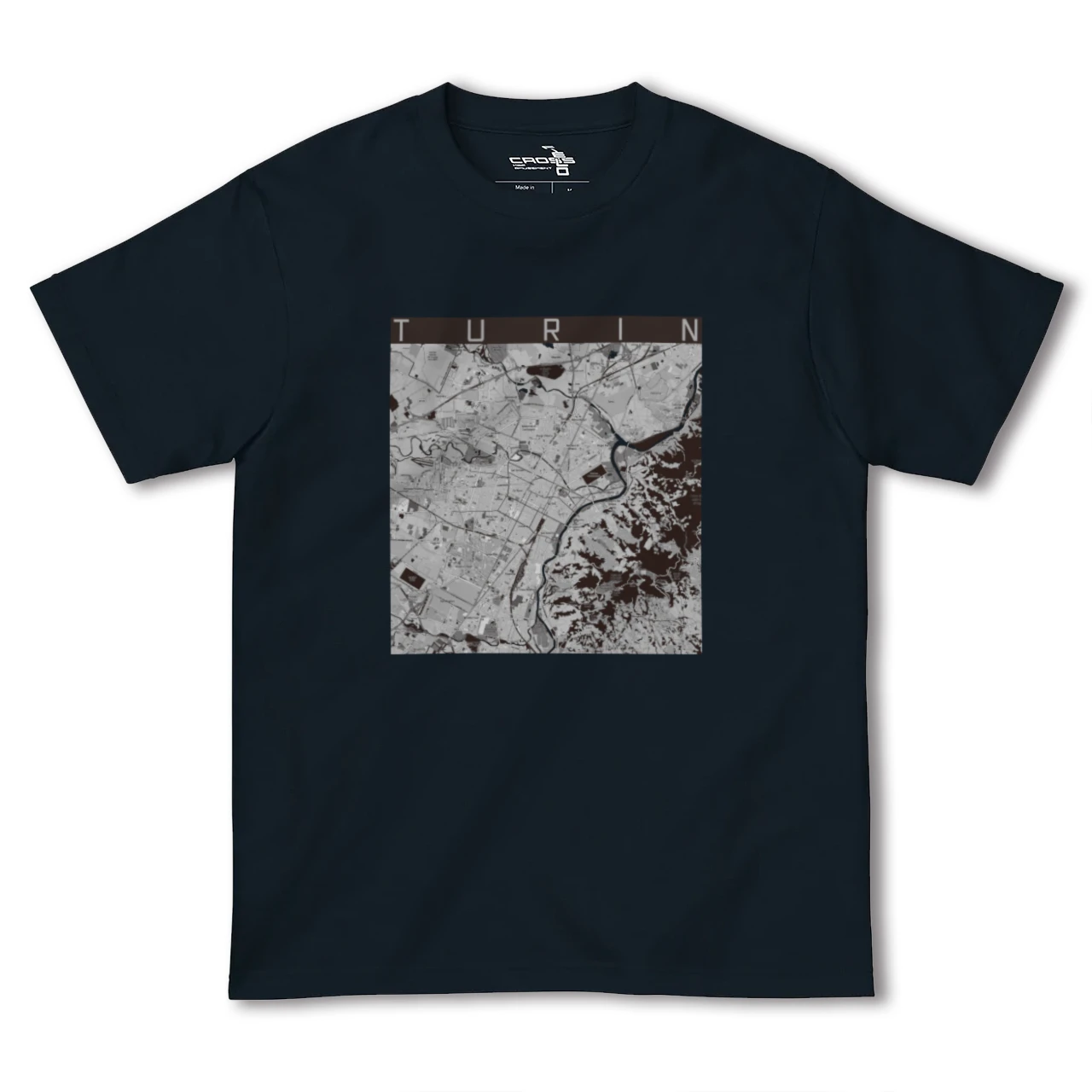 【トリノ(イタリア)】地図柄ヘビーウェイトTシャツ