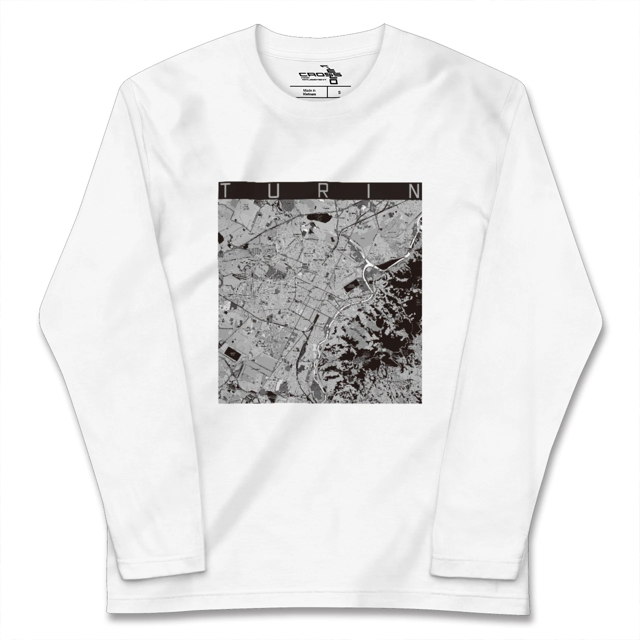 【トリノ(イタリア)】地図柄ロングスリーブTシャツ