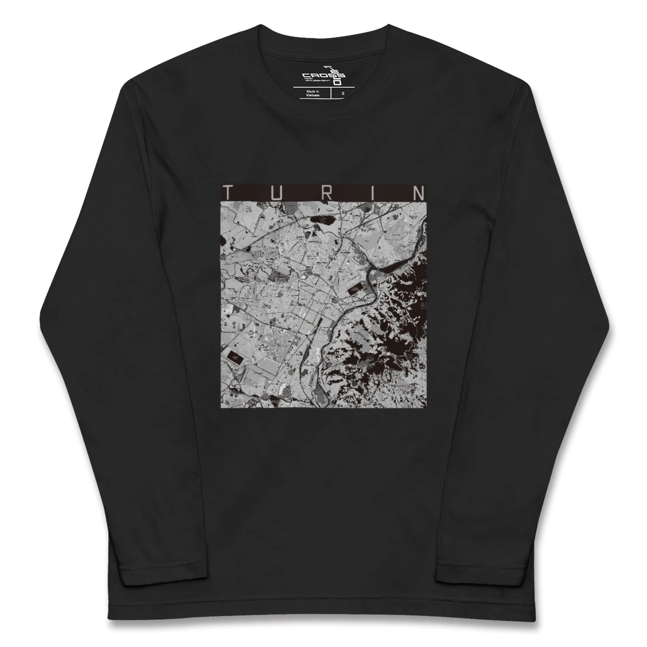 【トリノ(イタリア)】地図柄ロングスリーブTシャツ