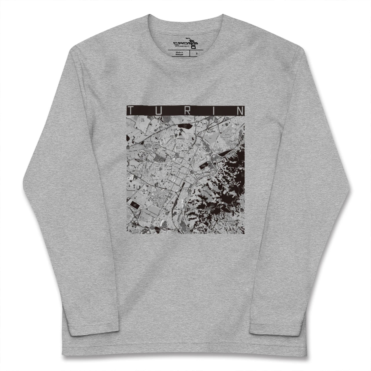【トリノ(イタリア)】地図柄ロングスリーブTシャツ