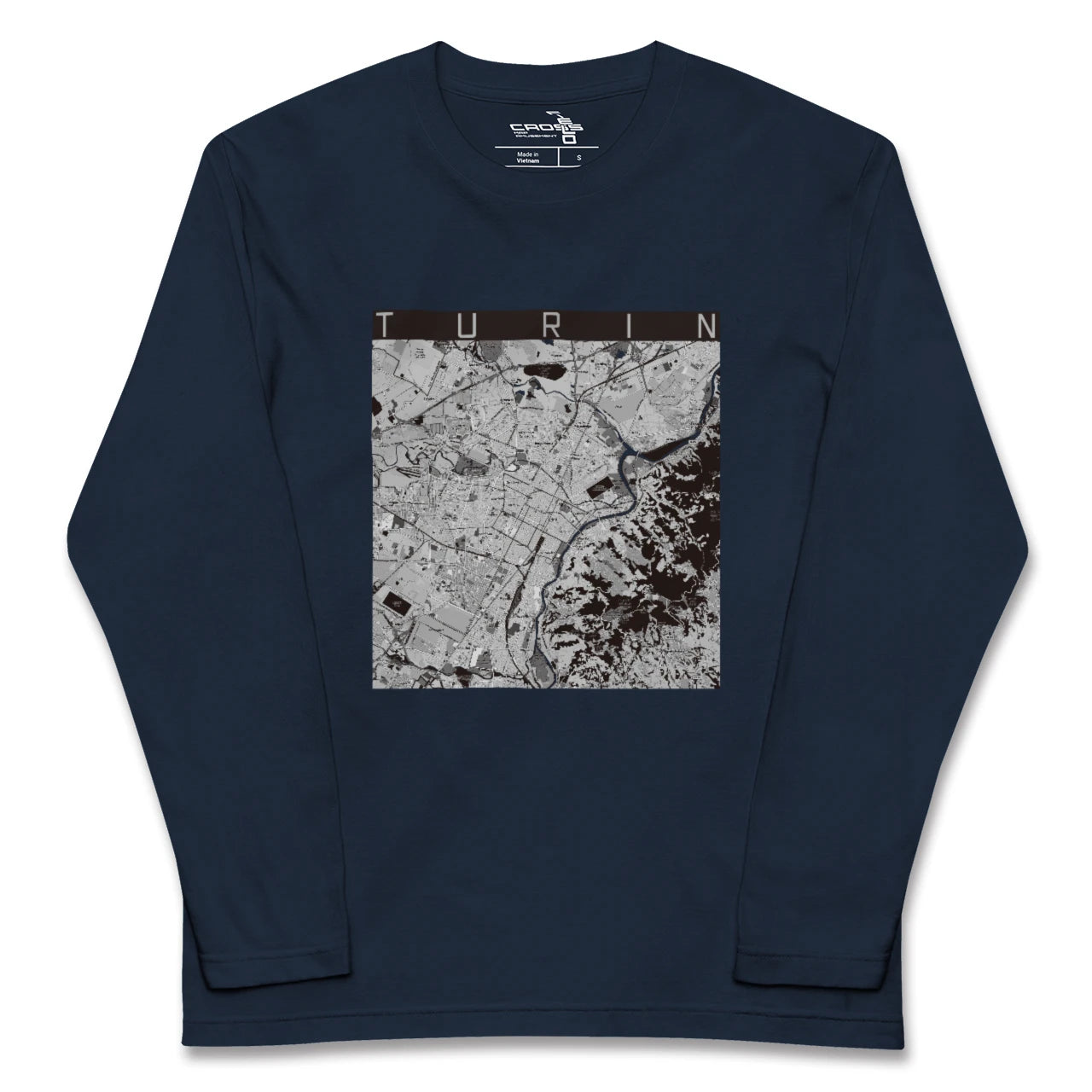【トリノ(イタリア)】地図柄ロングスリーブTシャツ