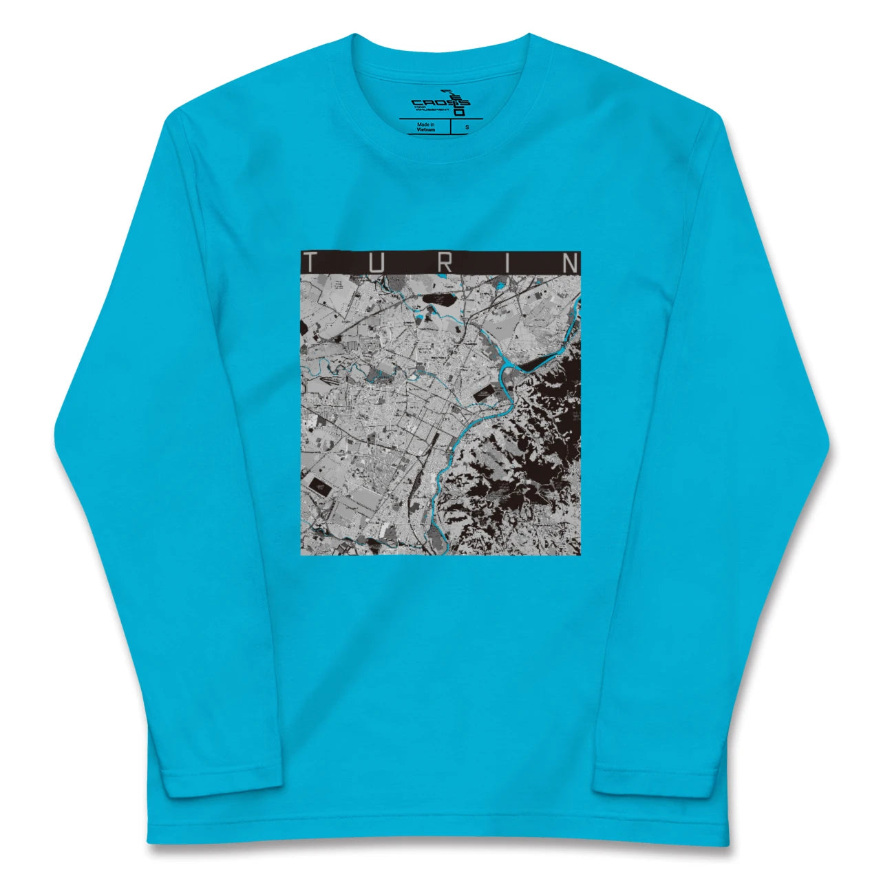 【トリノ(イタリア)】地図柄ロングスリーブTシャツ