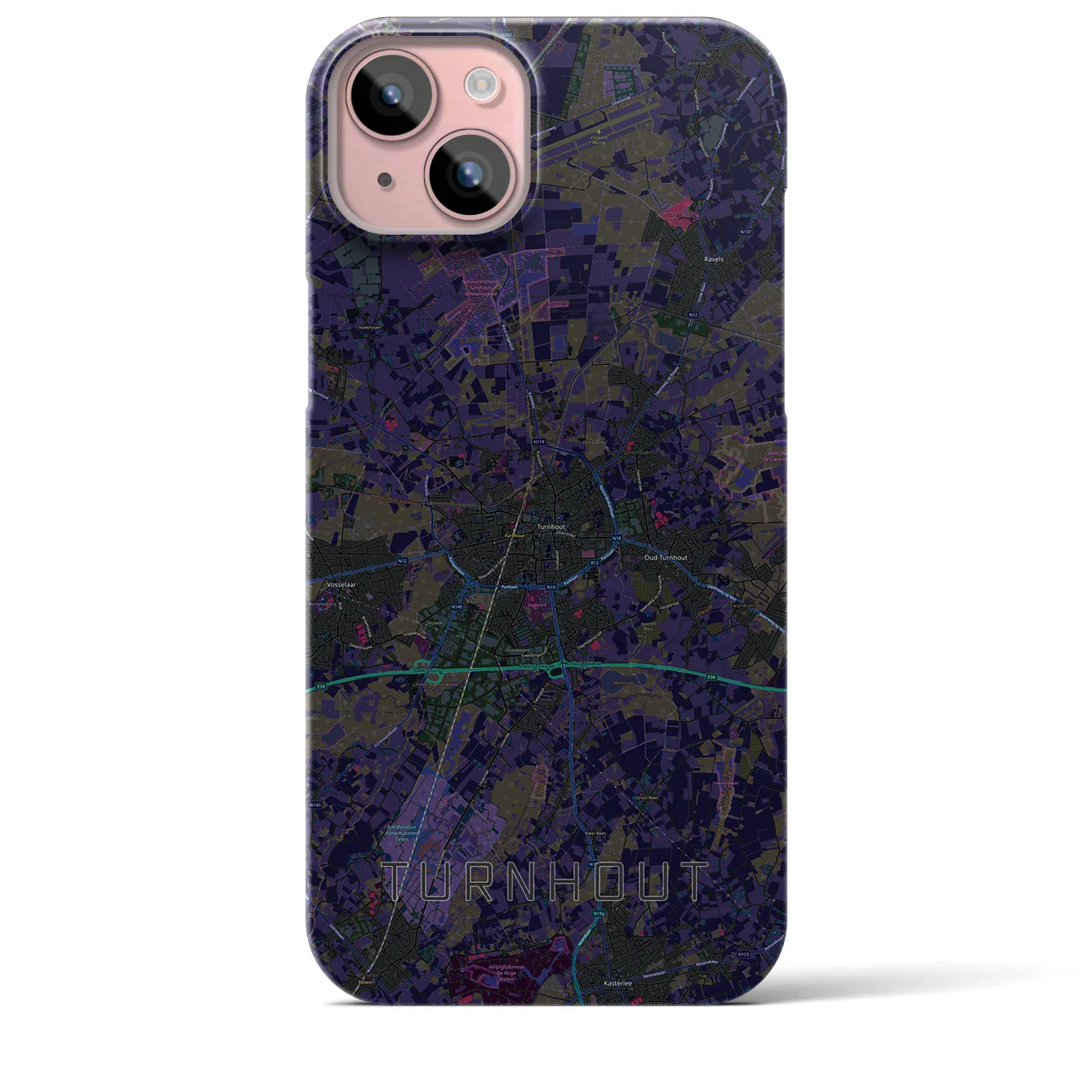 【トゥルンハウト(ベルギー)】地図柄iPhoneケース(バックカバータイプ)